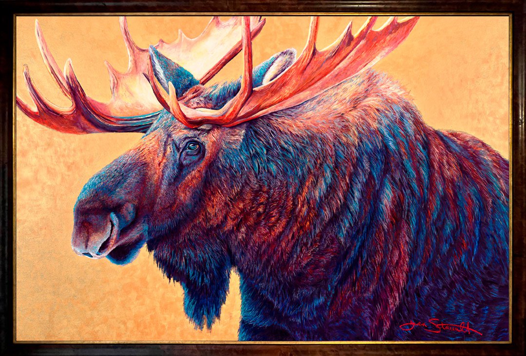 Jen Starwalt Contemporary Wildlife Art Original Art Where the Golden Light Gathers