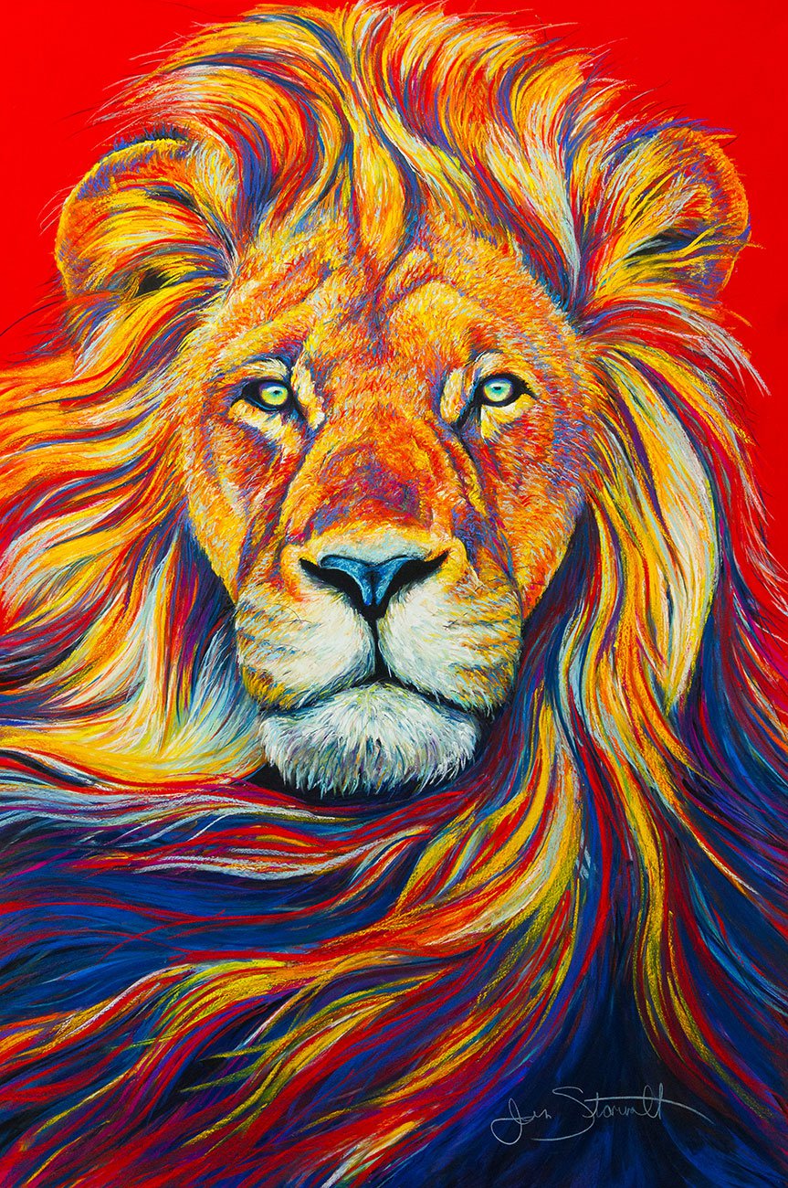 Jen Starwalt Contemporary Wildlife Art Original Art African Lion