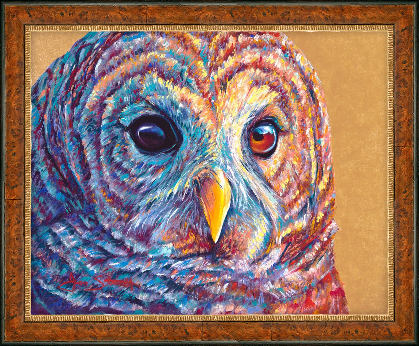 Jen Starwalt Contemporary Wildlife Art Original Art Barred Owl