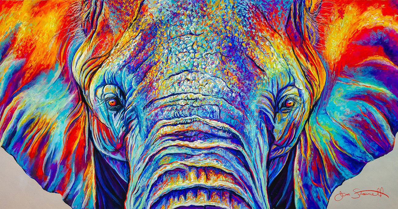 Jen Starwalt Contemporary Wildlife Art Original Art Elephant