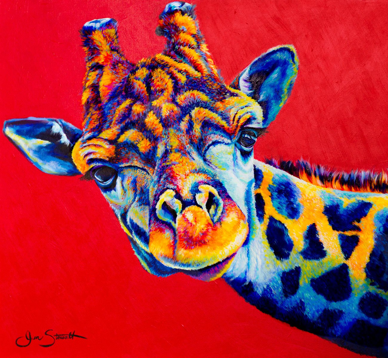 Jen Starwalt Contemporary Wildlife Art Original Art Giraffe