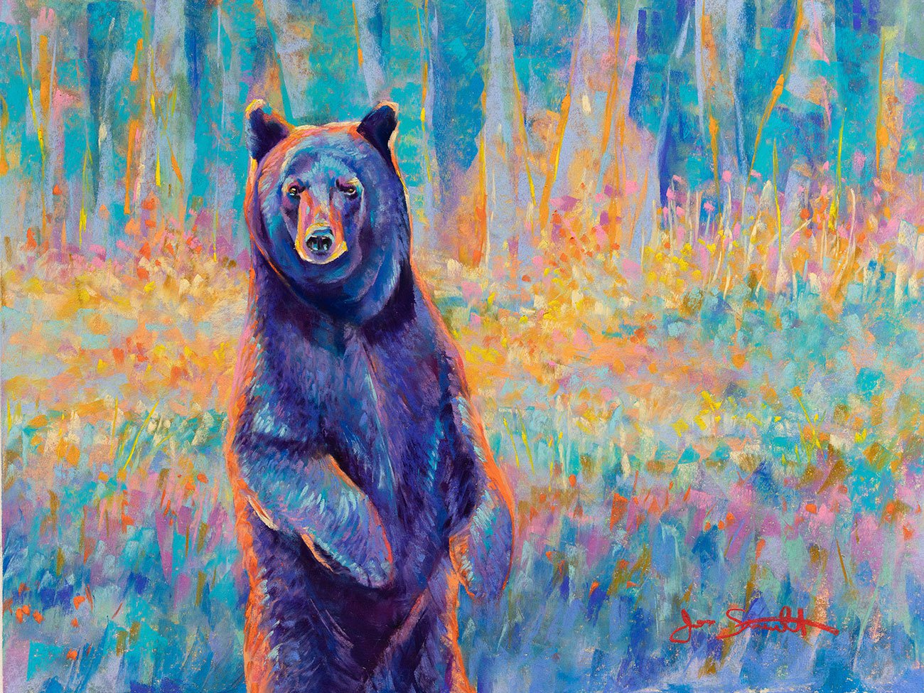 Jen Starwalt Contemporary Wildlife Art Original Art Petite Black Bear No. 1