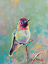Jen Starwalt Contemporary Wildlife Art Original Art Petite Hummingbird No. 1