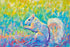 Jen Starwalt Contemporary Wildlife Art Original Art Petite White Squirrel No. 1