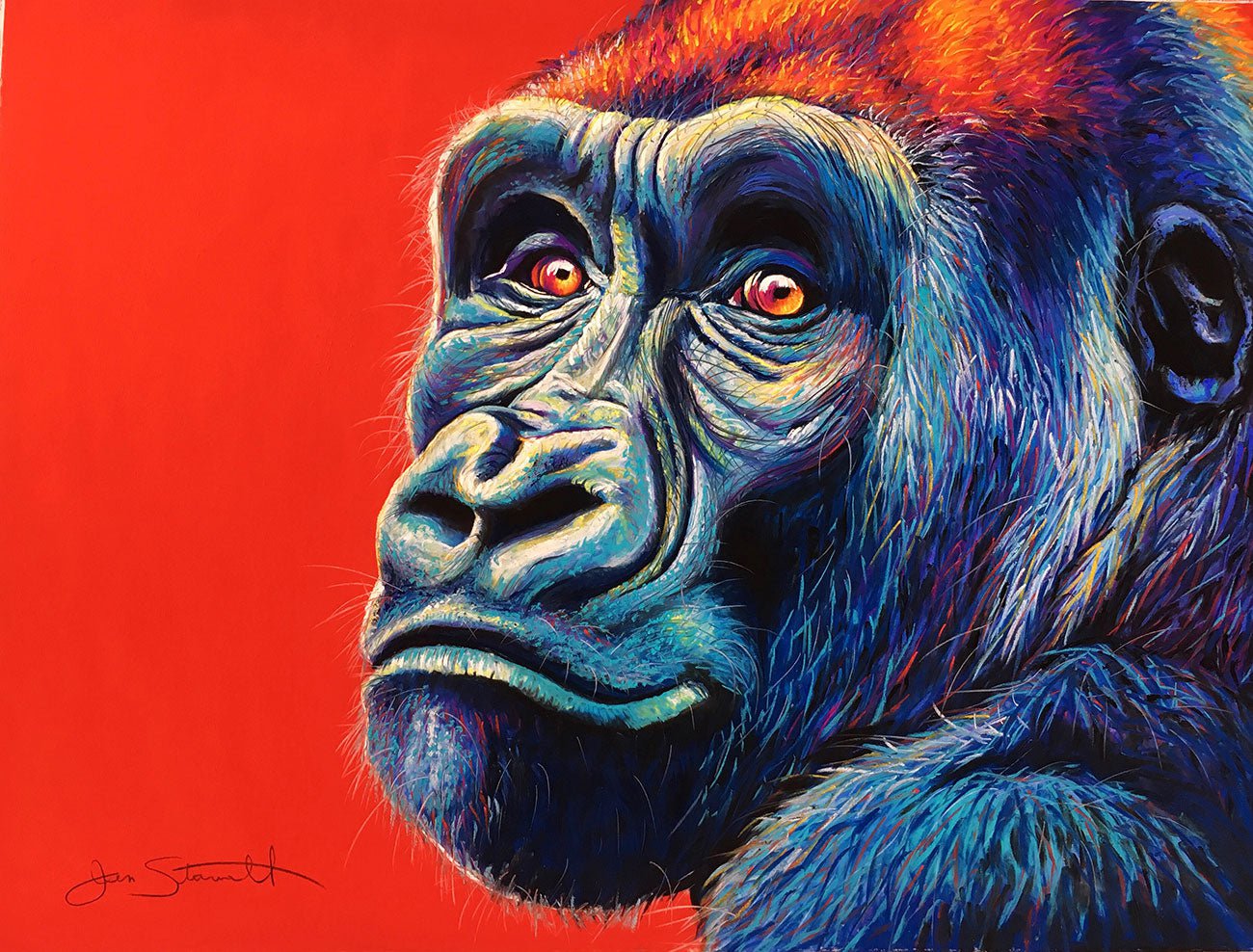 Jen Starwalt Contemporary Wildlife Art Original Art Western Lowland Gorilla