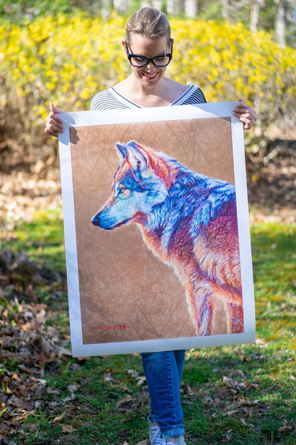 Jen Starwalt Contemporary Wildlife Art Print 24x32 Freedom Walker Print