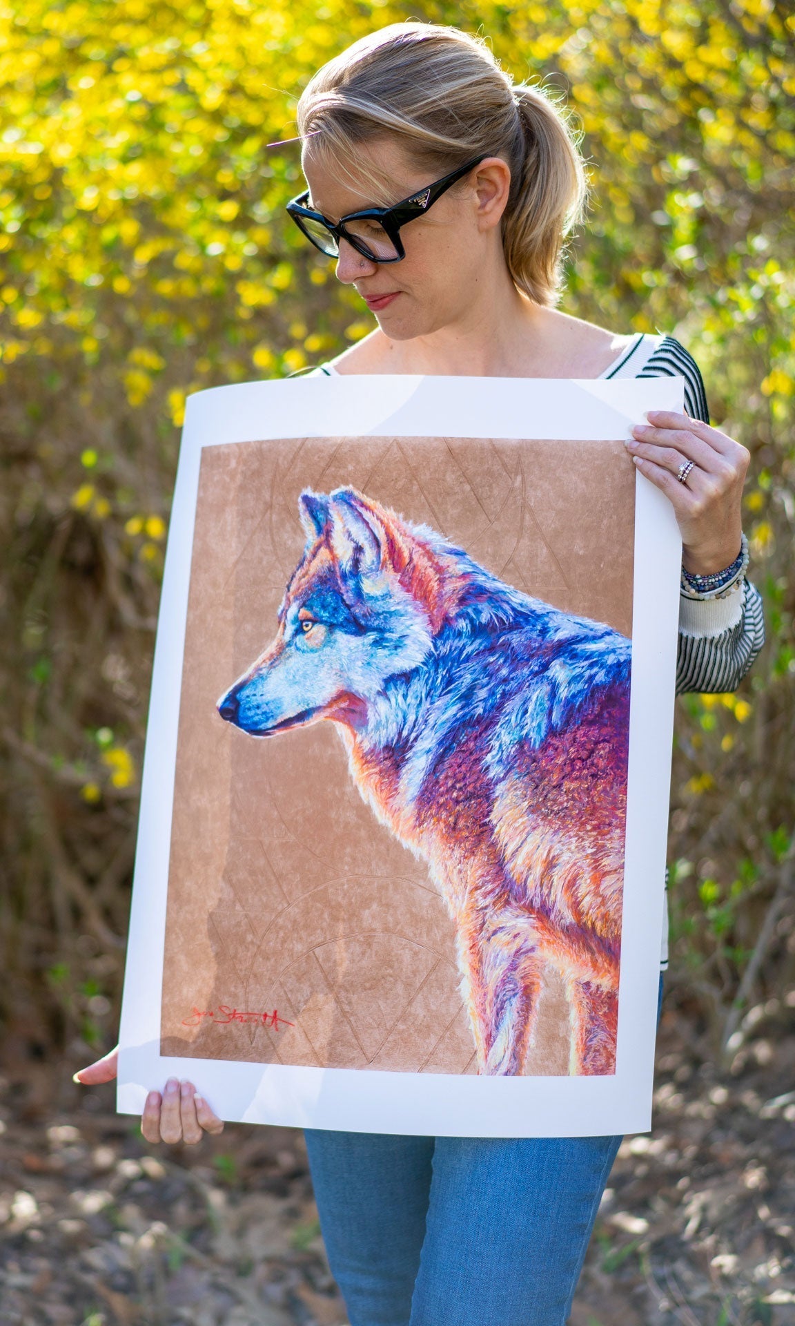 Jen Starwalt Contemporary Wildlife Art Print 18x24 Freedom Walker Print